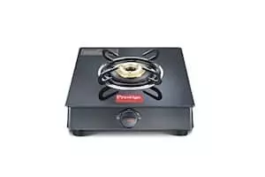 TTK Prestige Marvel Glass Top 1 Burner Gas Stove, Manual Ignition, Black